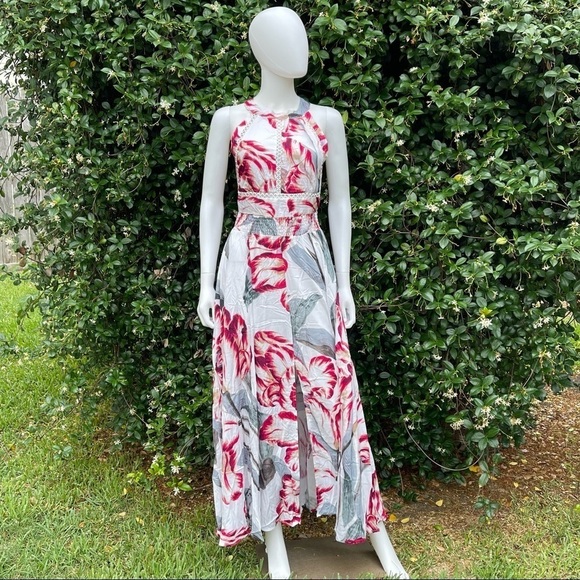 NWT Salty Crush Floral Print Halter Maxi Dress - Picture 2 of 13